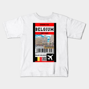 Belgium first class boarding pass Kids T-Shirt